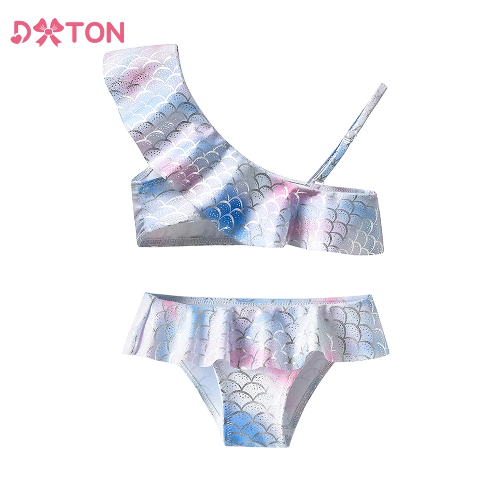 DXTON Traje de baño de sirena con tirantes para niña