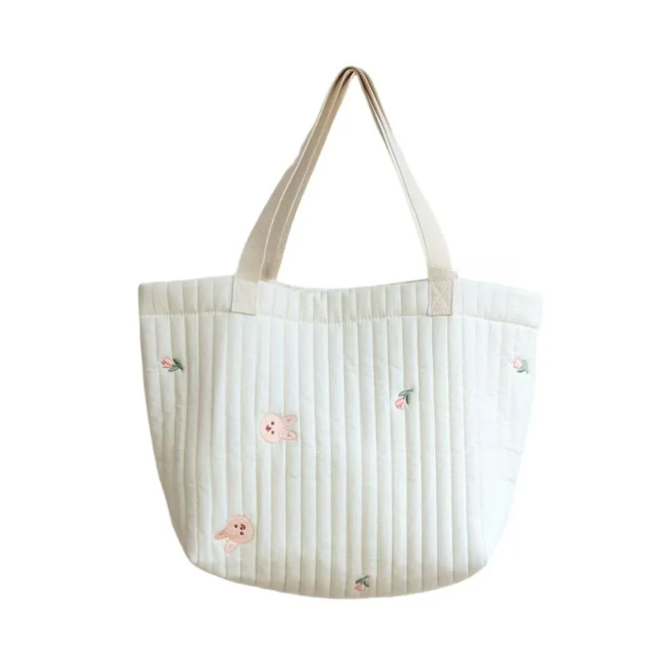 Bolsa de pañales bordada en algodón, bolso maternal gran capacidad - imagen 4