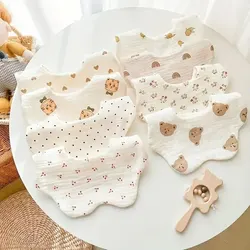 Baberos de gasa algodón para bebé con estampado de pétalos
