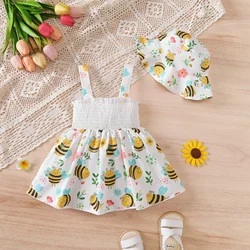 Conjunto veraniego abeja: vestido sin mangas y sombrero de sol