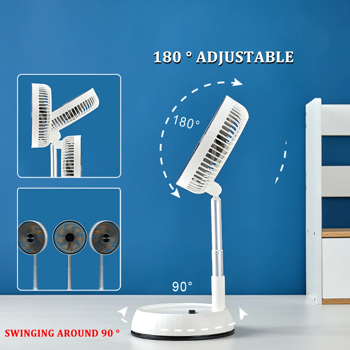 Ventilador silencioso recargable para habitación infantil – Plegable USB - imagen 4
