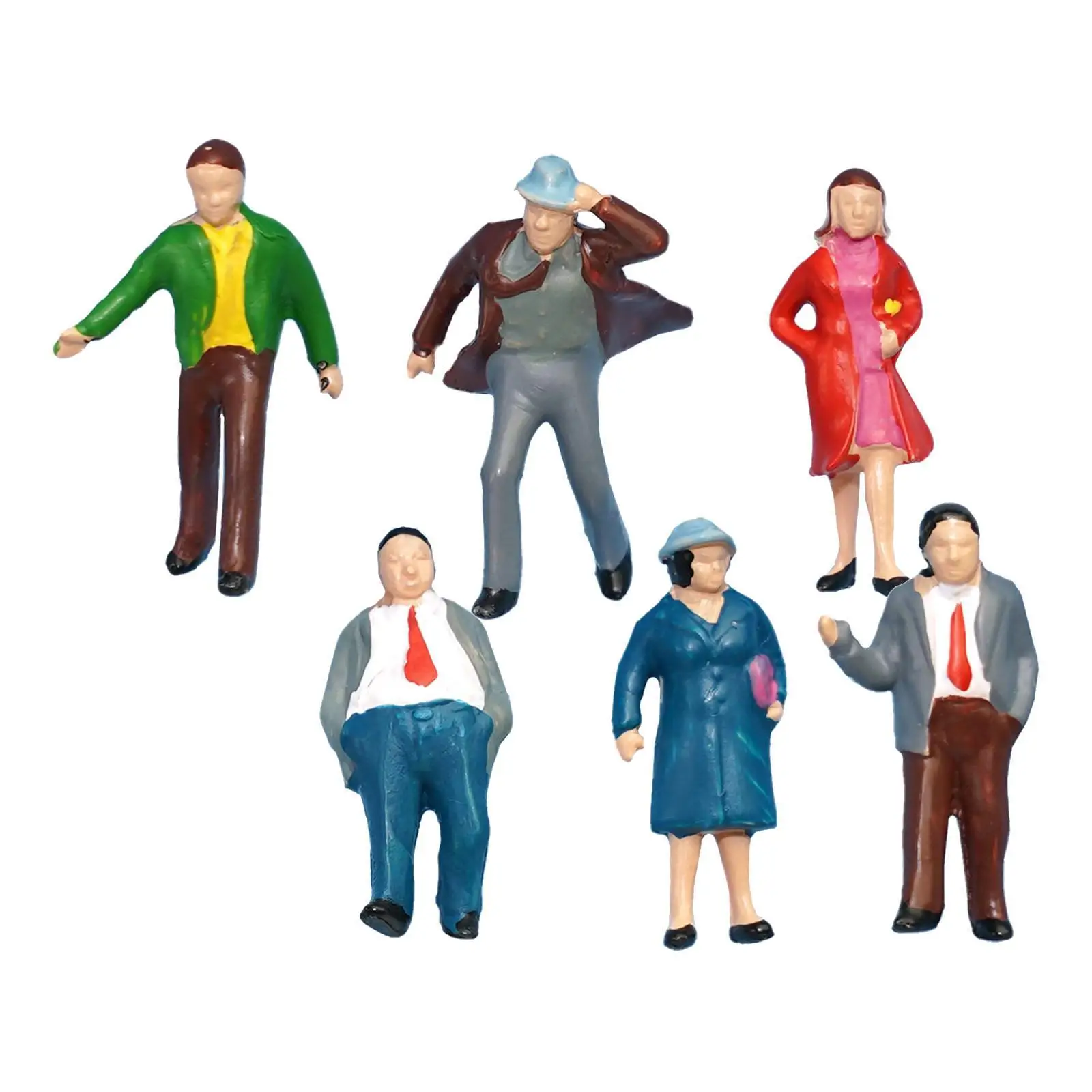 Figuras en miniatura de resina para maquetas de trenes HO arquitectura