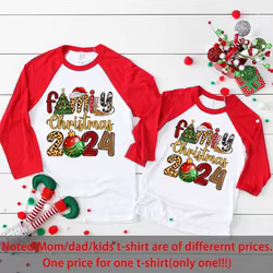Camisas raglán Manga Larga Navidad Familia – Conjunto padre, madre e hijo