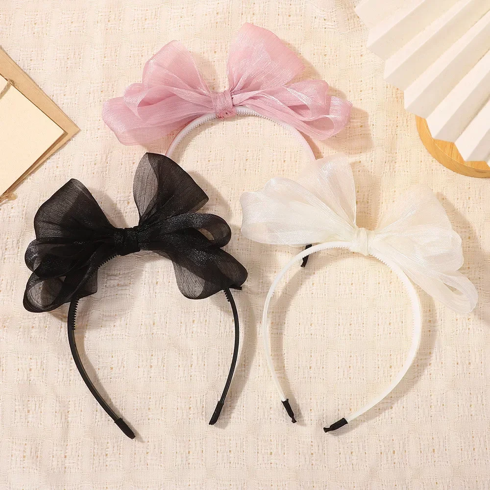 Diadema con lazo de doble capa para niñas