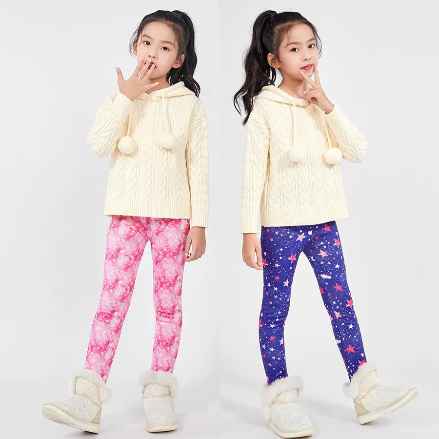 Sheecute mallas de invierno para niñas - Estampado forrado de lana - imagen 4