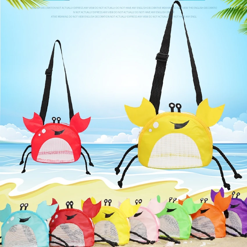Bolsa de malla de playa para niños con cangrejo y conchas - imagen 2