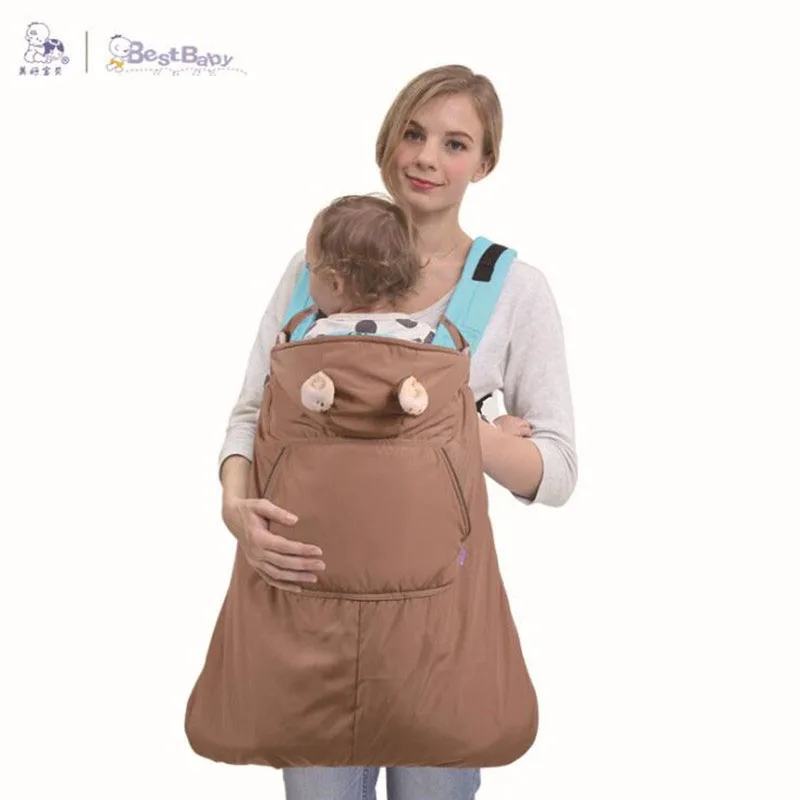 Capa portabebés impermeable de terciopelo – Cálida invierno con eslinga - imagen 3