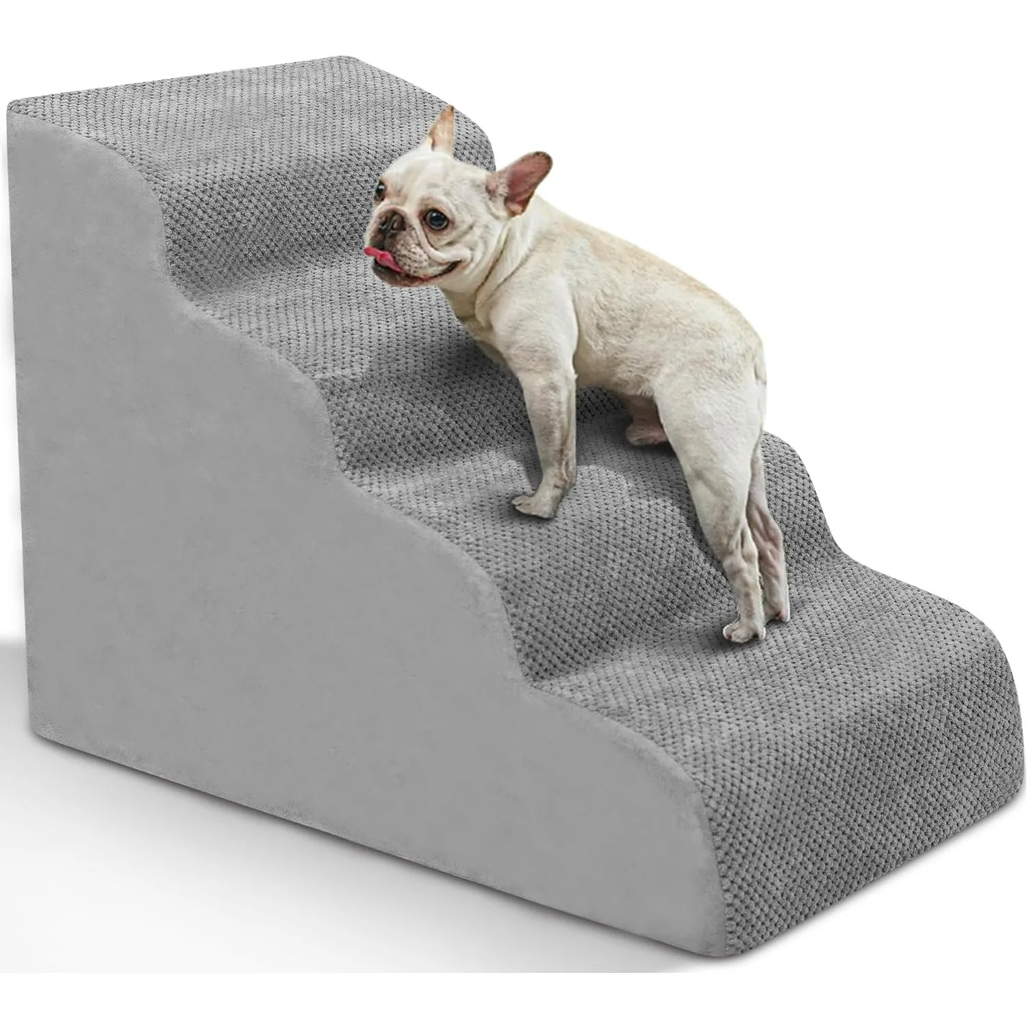 Escalera acolchada para perros en beige