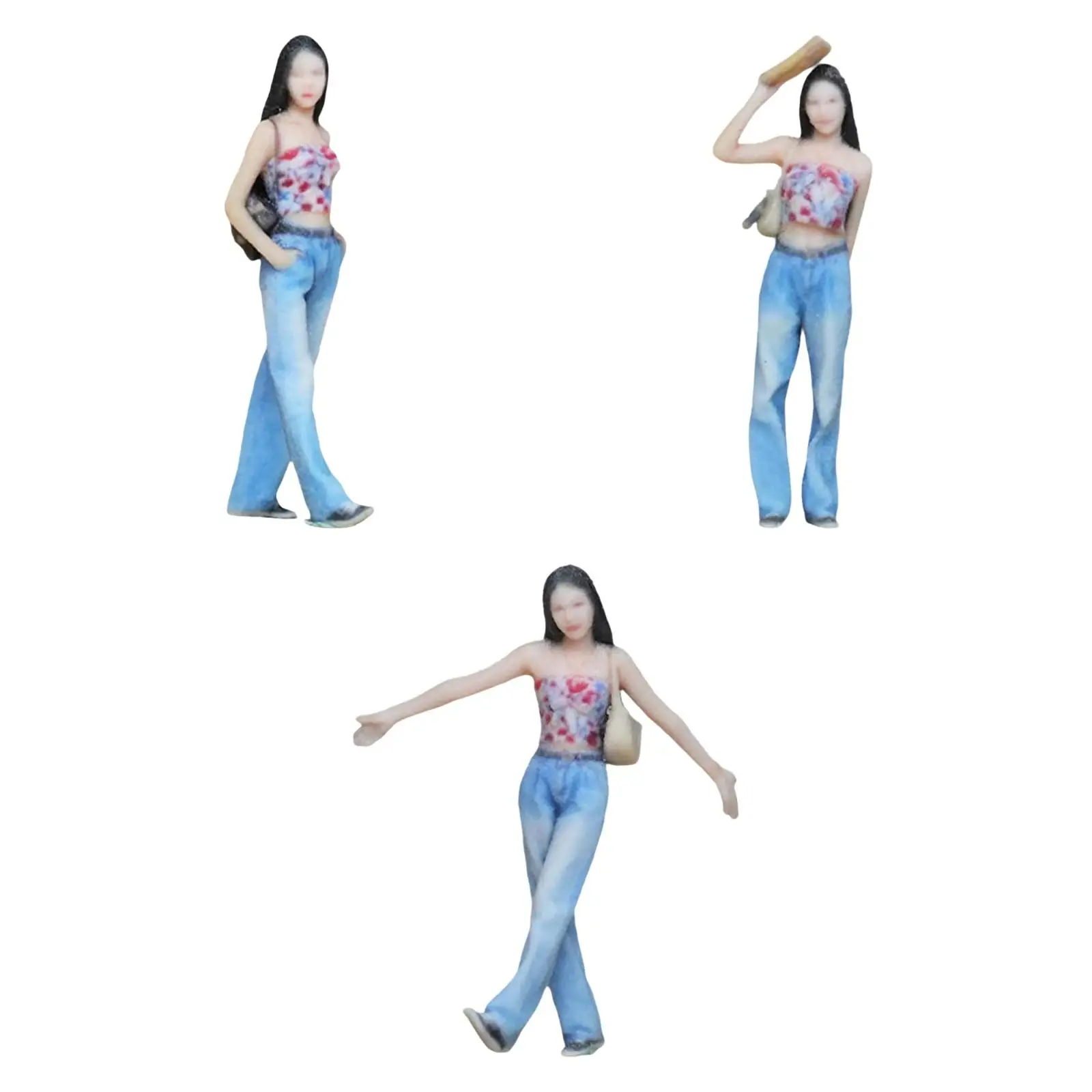 Figura de niña en miniatura realista para decoración y juego - imagen 5