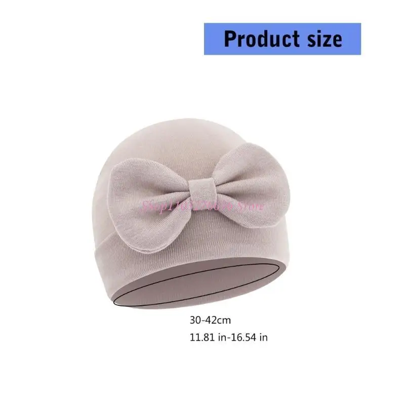 Bonnón gorrito de algodón para recién nacidos con lazo transpirable - imagen 5
