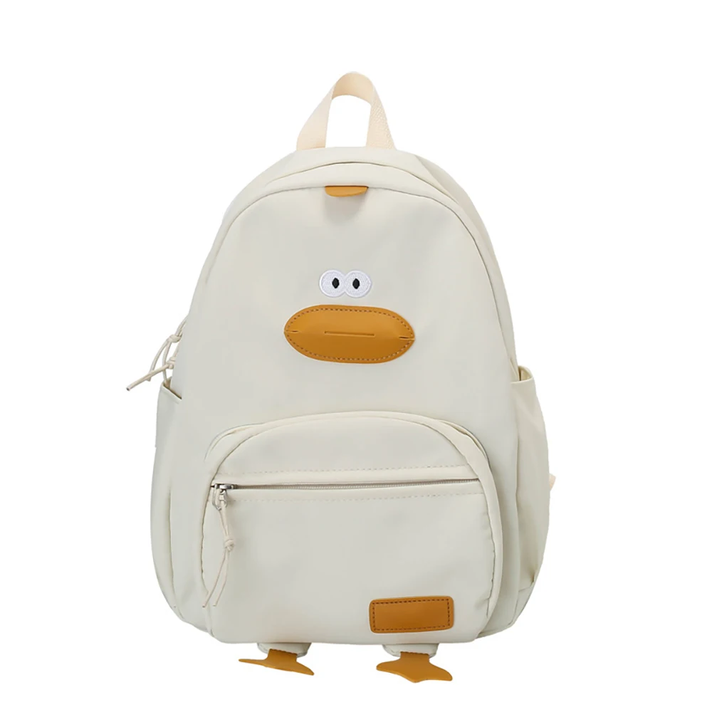 Mochila infantil de lona con pato – crema, ligera para preescolar - imagen 3