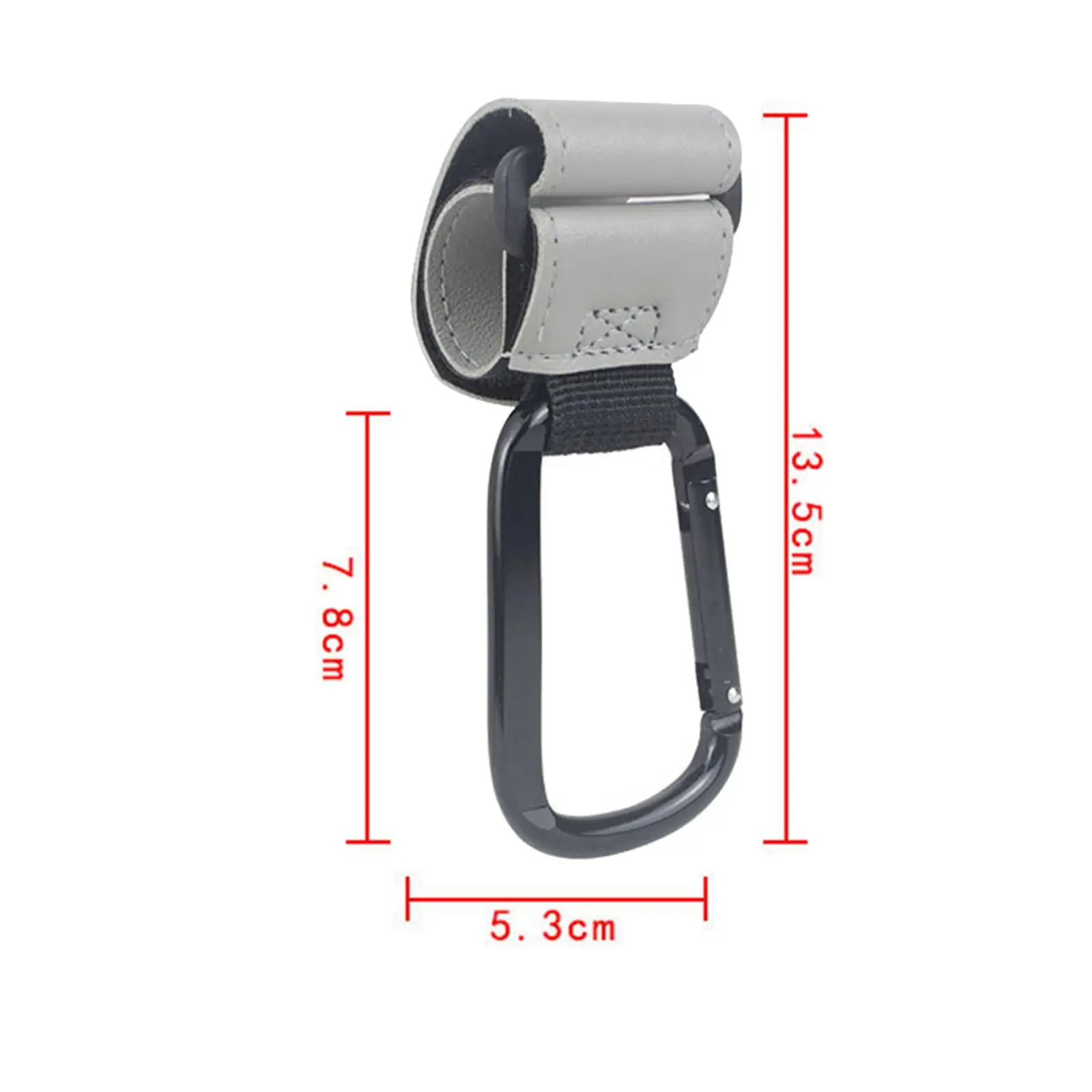 Organizador para cochecito con gancho de cuero PU ajustable - imagen 4
