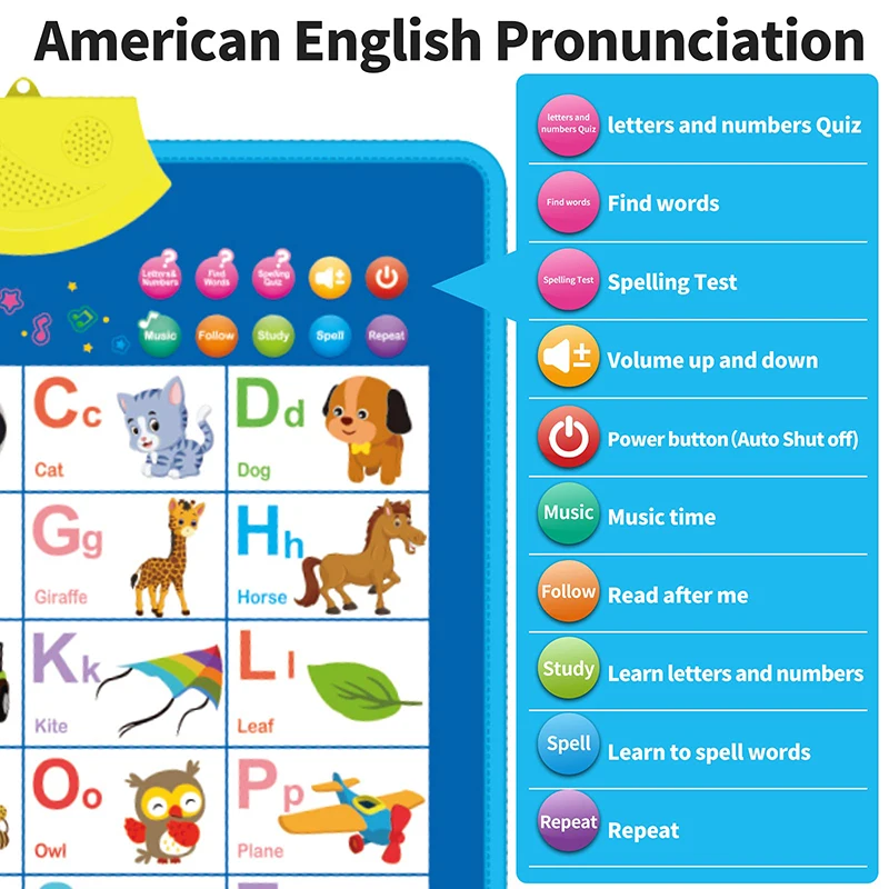 Tablero educativo ABC y números parlantes para niños - imagen 4