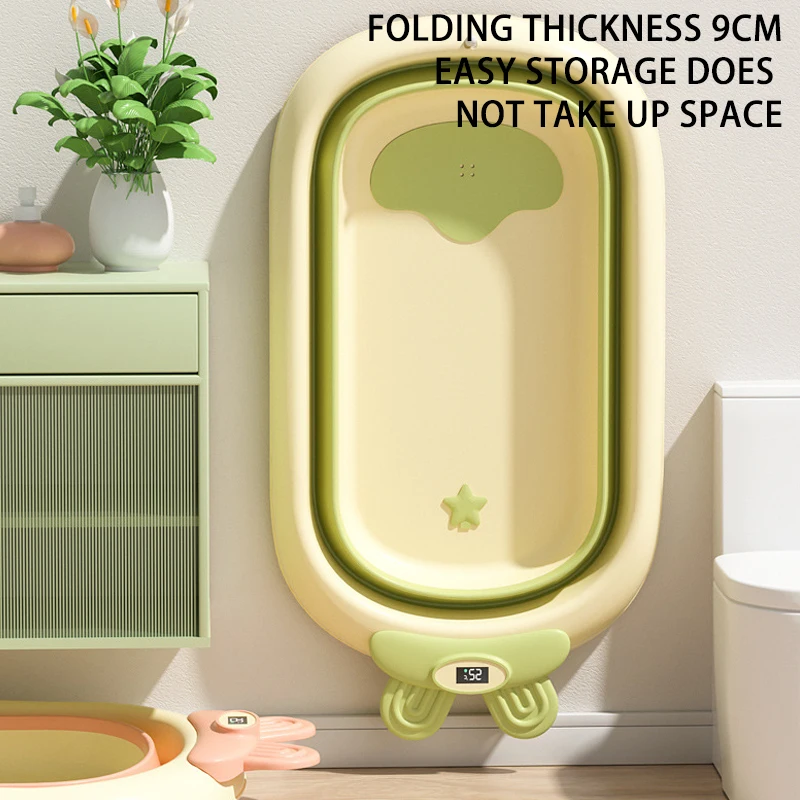 Bañera plegable para bebé con termómetro y base antideslizante - imagen 2