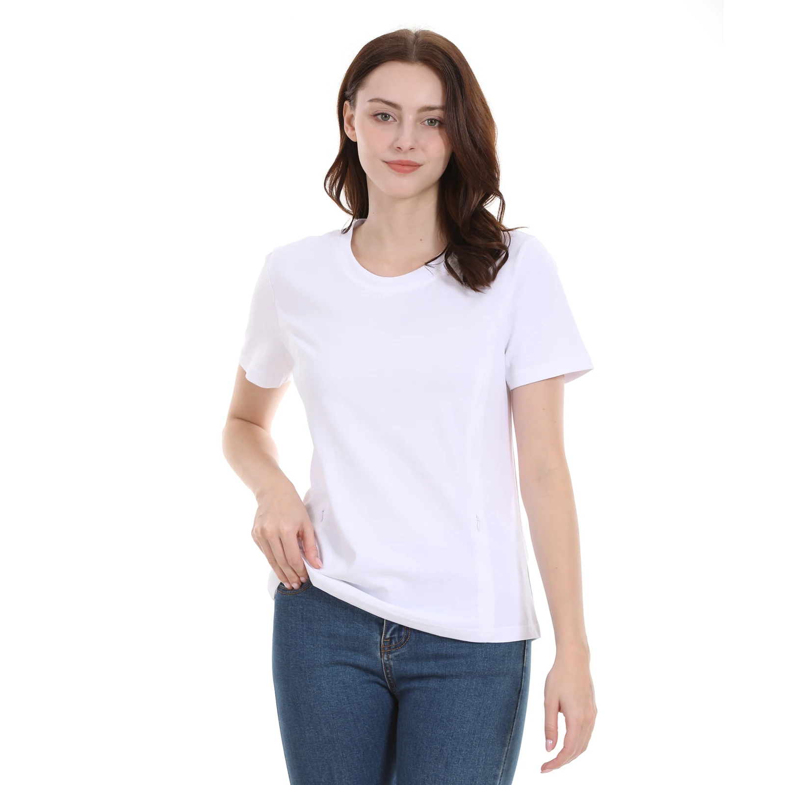 Camiseta de lactancia de verano holgada con abertura oculta - imagen 3