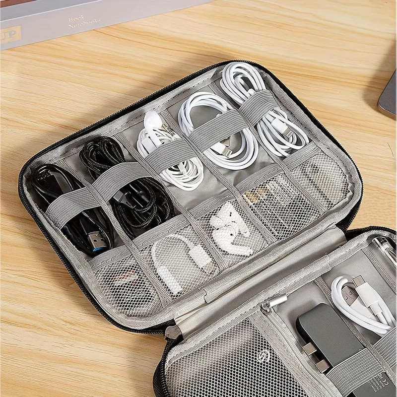 Bolsa organizadora de cables con múltiples bolsillos para viaje - imagen 4