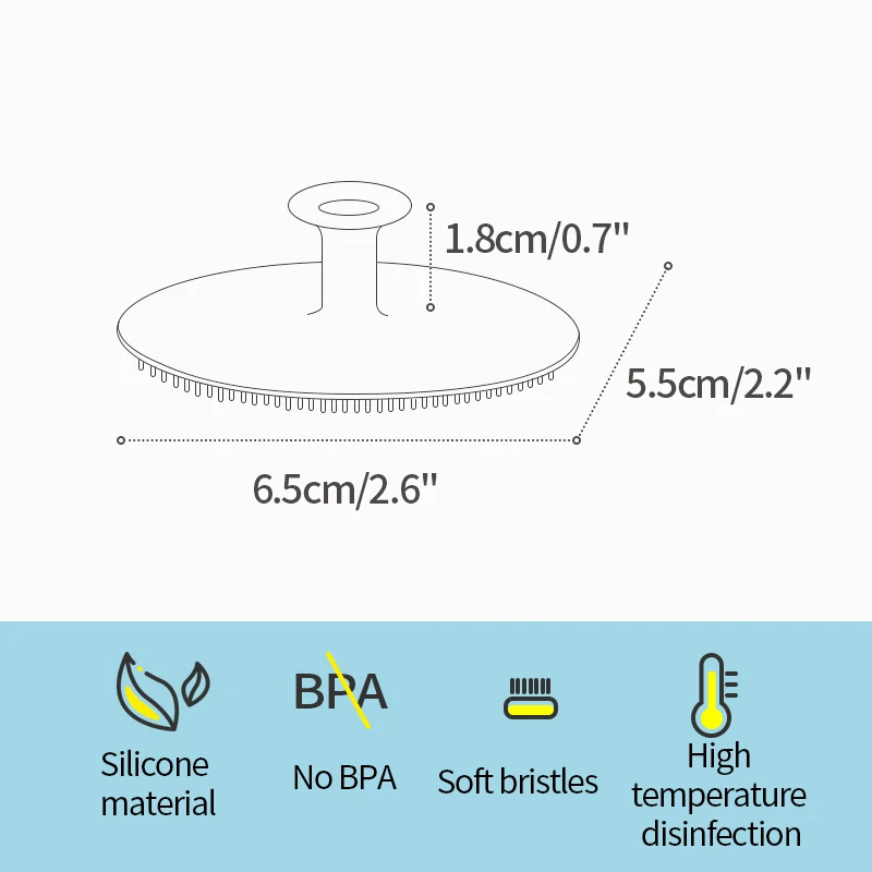Cepillo de silicona para bebé - vista frontal