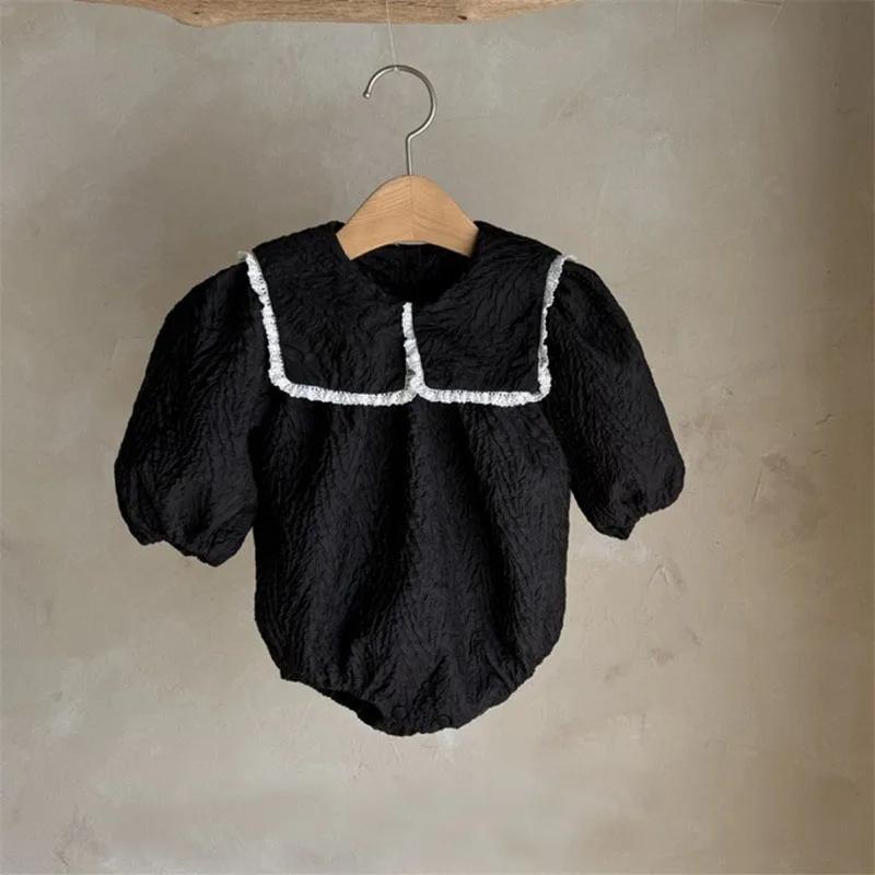 MILANCEL Mono bebé envolvente con cuello mao – Color sólido - imagen 4