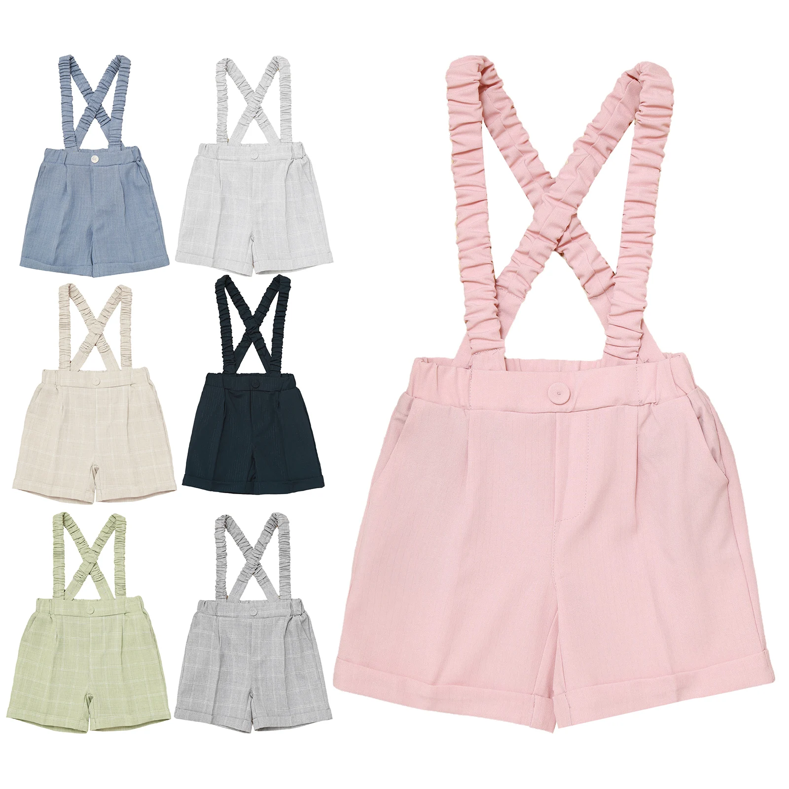 Mono de verano para bebé con pantalón corto y bolsillos tirantes - imagen 2