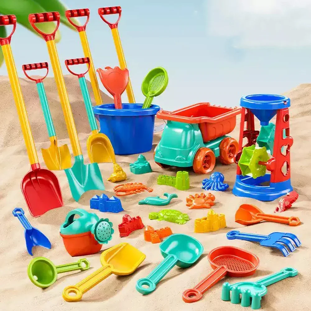 Juego de playa sensorial plástico para niños con moldes y pala - imagen 3