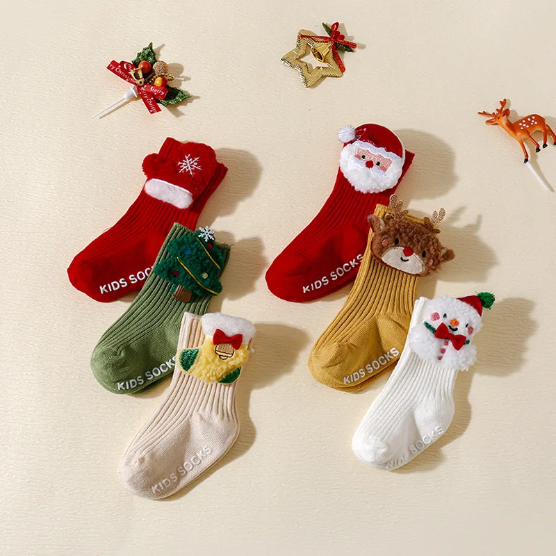 Calcetines con muñecos de nieve para niños