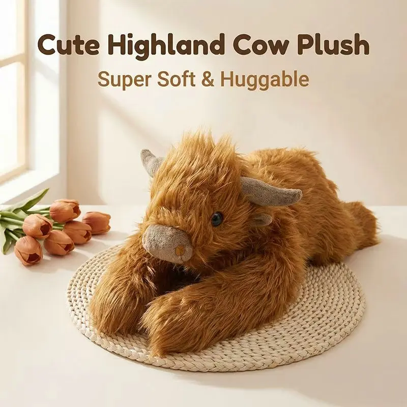 Peluche vaca Highland grande, juguete suave para regalar - imagen 3