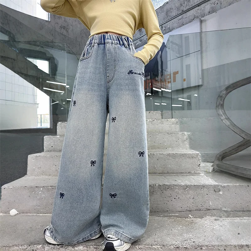 Pantalones vaqueros sueltos para niñas primavera otoño - imagen 2