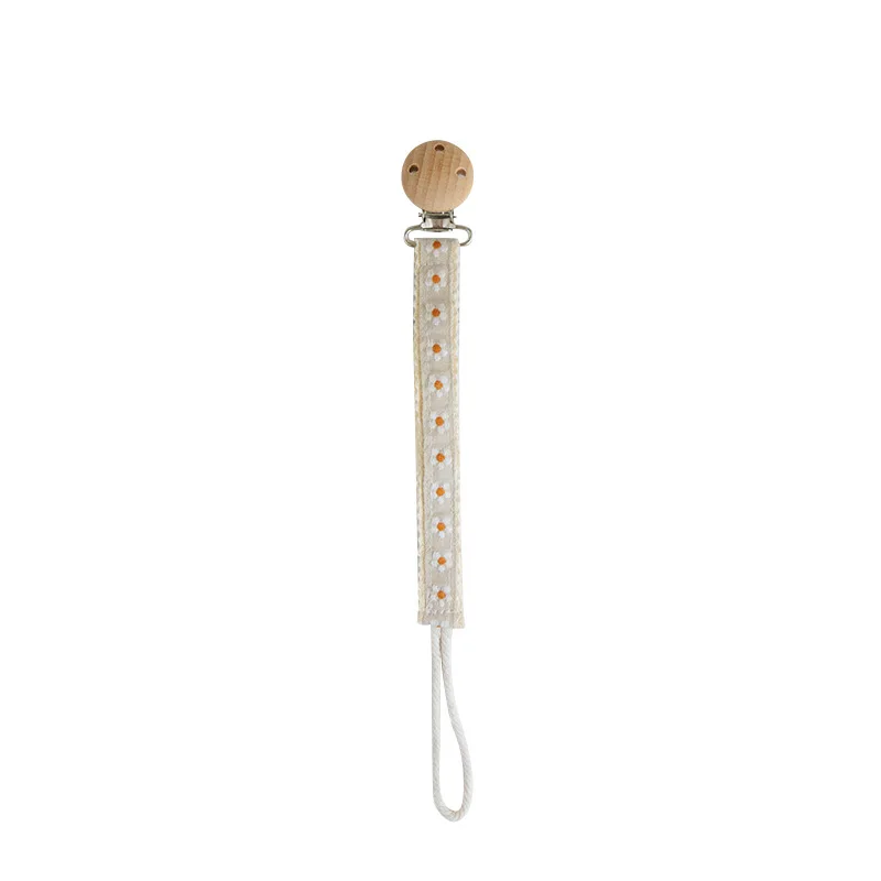 Clips para chupete con bordado floral y cadena para recién nacido - imagen 5