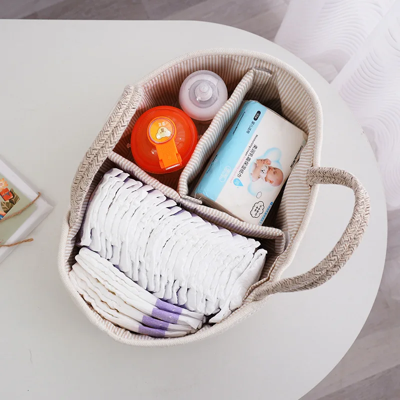 PANGDUBE Organizador de pañales plegable – Bolsa portátil de algodón - imagen 2