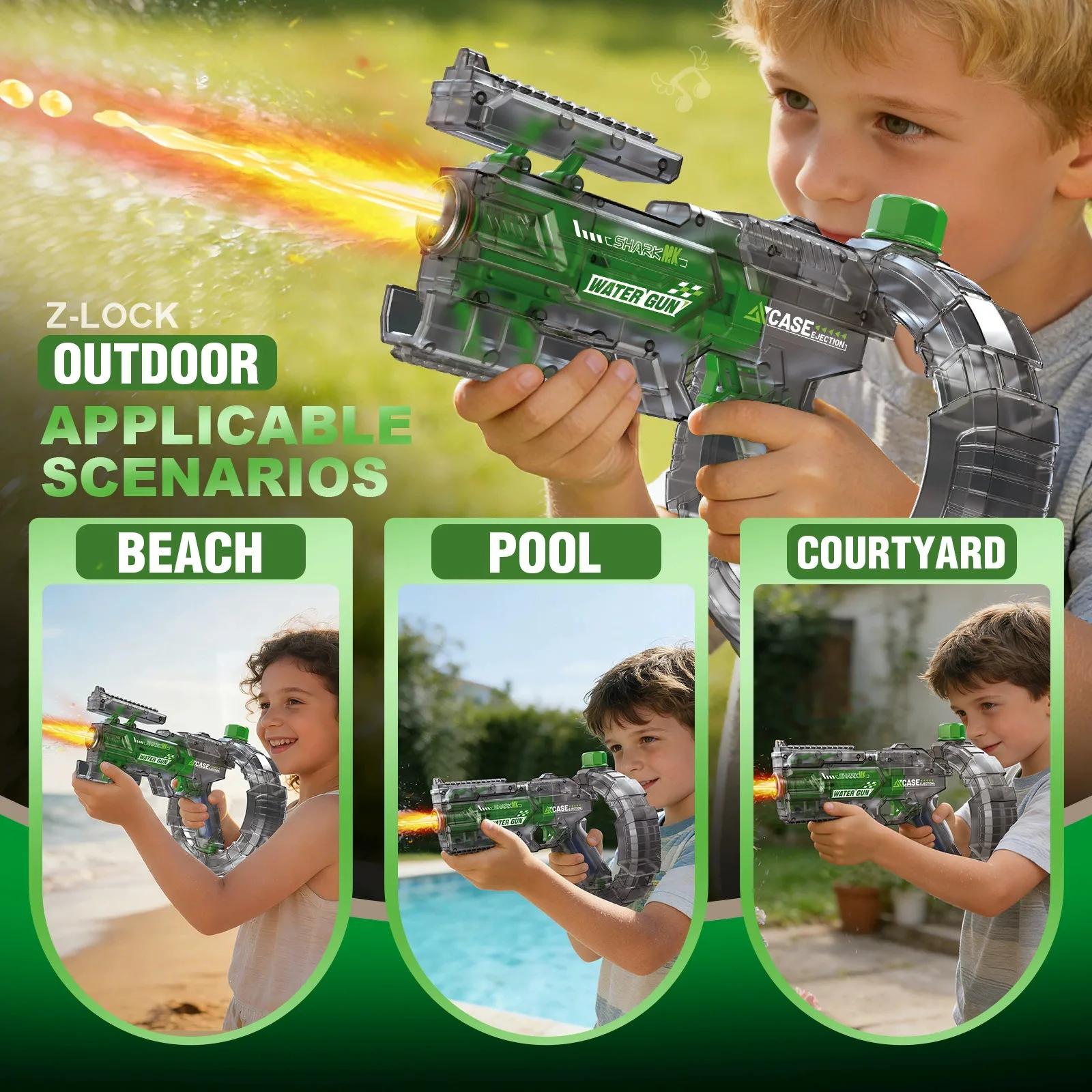 Pistola de agua eléctrica espacial: ráfagas automáticas LED - imagen 4