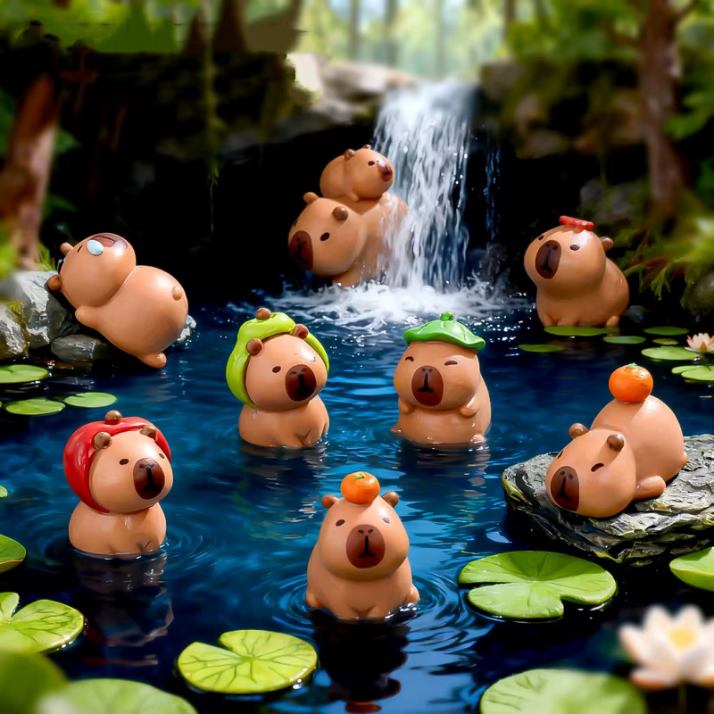 Figuras de acción capibara en miniatura para niños micropaisajes - imagen 4