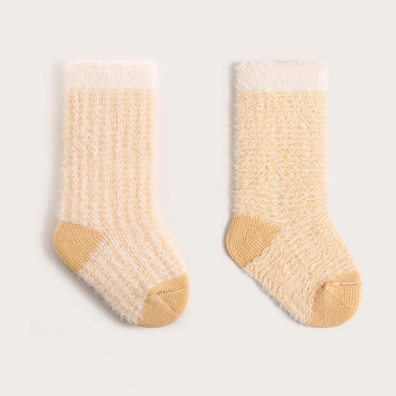 Calcetines terciopelo con rayas para bebés recién nacidos - imagen 5