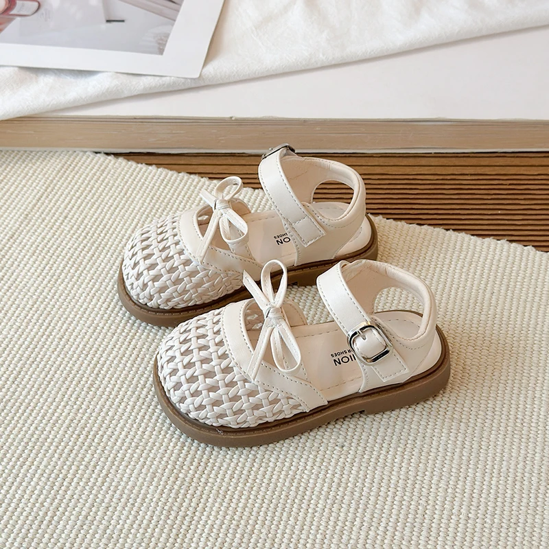 Sandalias para niñas de princesa con lazo antideslizantes para verano - imagen 3