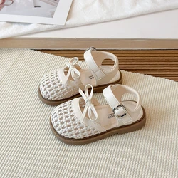 Sandalias para niñas de princesa con lazo antideslizantes para verano