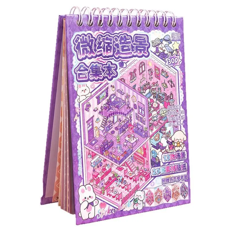 Libro de pegatinas infantil 3D con escenas de casa de bolsillo - imagen 5
