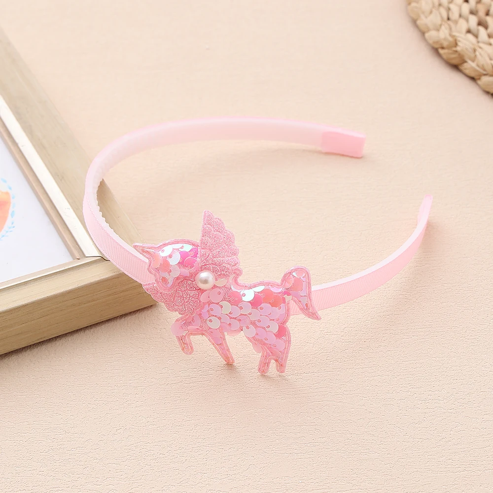 Diademas de unicornio con lentejuelas para ninas - Fiesta artesanal - imagen 2