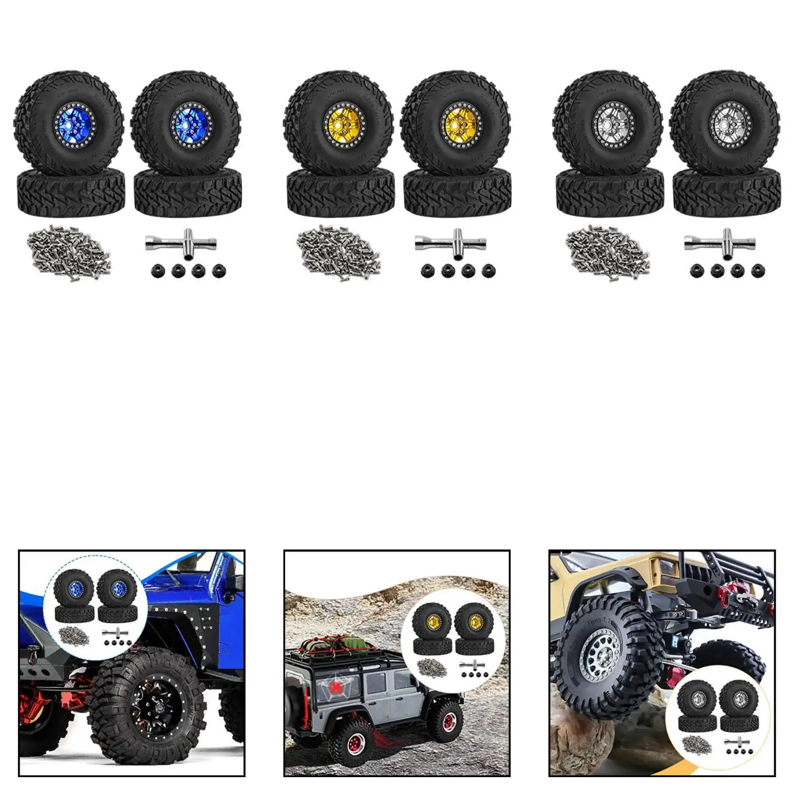 Ruedas y neumáticos RC crawler resistentes para coche de teledirigido - imagen 4