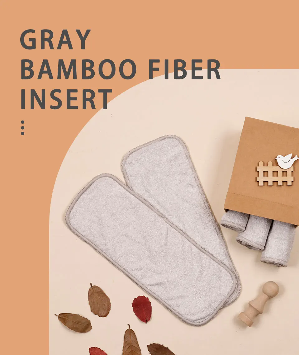 Insertos absorbentes de fibra de bambú en color gris