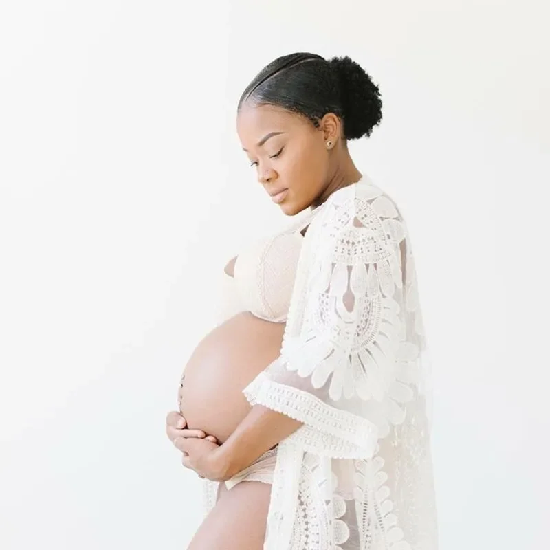 Vestido maternidad verano 2025 sesión de fotos embarazo – Gran tamaño - imagen 2