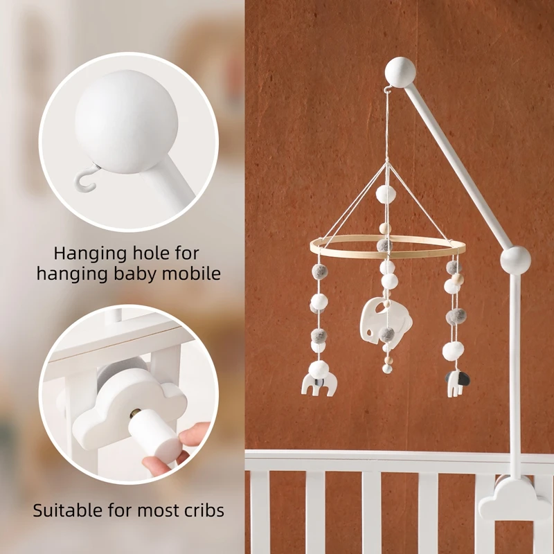 Colgador nube madera para cuna - Soporte decorativo infantil - imagen 5