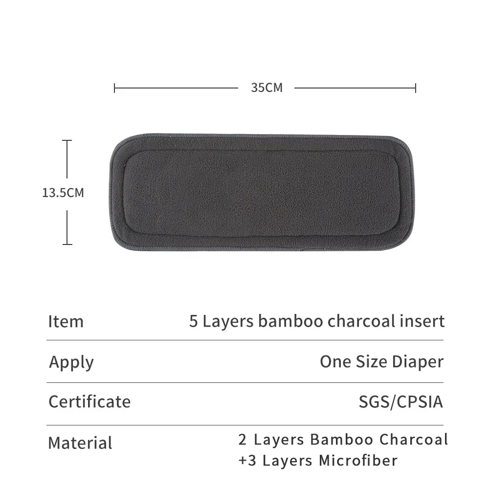 Elinfant Insertos de bambú y microfibra para pañal reutilizable - imagen 4