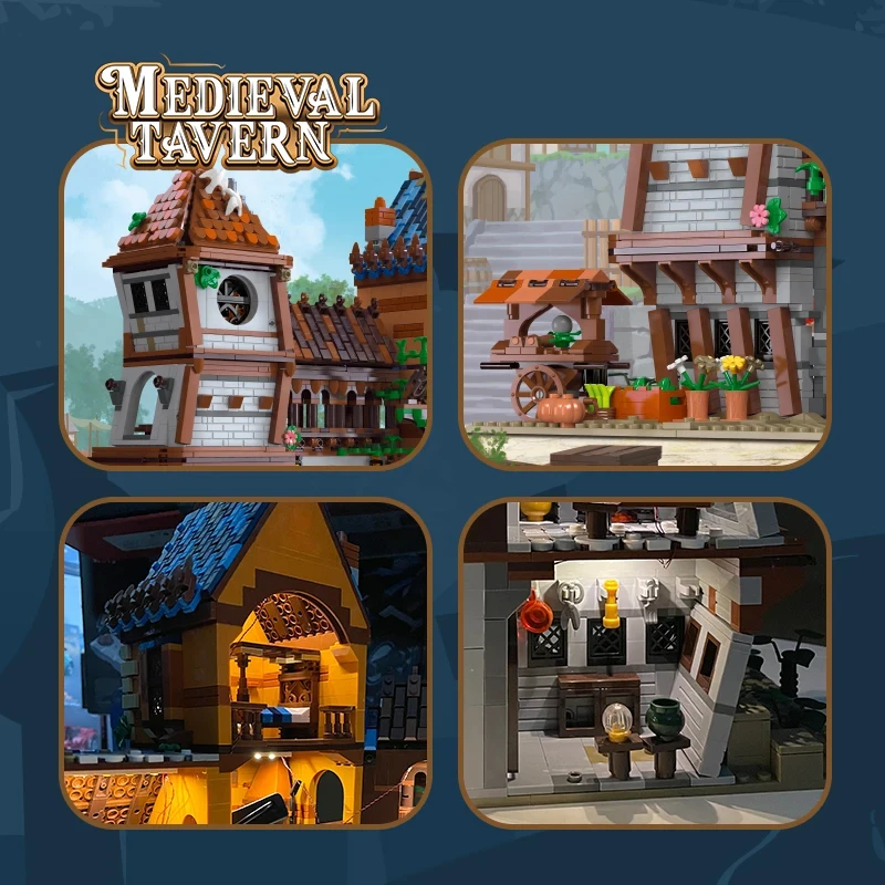 Set de construcción medieval taberna – Ladrillos creativos para adultos - imagen 3