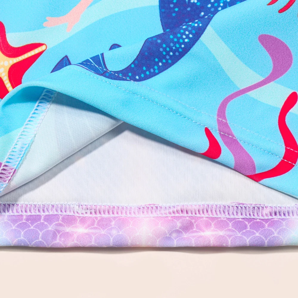Tankini manga larga de sirena para niña pequeña, traje de playa - imagen 2