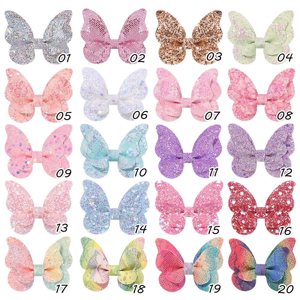 Pinzas para el pelo de lentejuelas con lazos y mariposas - imagen 3
