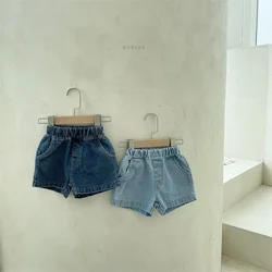 Pantalones cortos de mezclilla con bolsillo para niños, verano