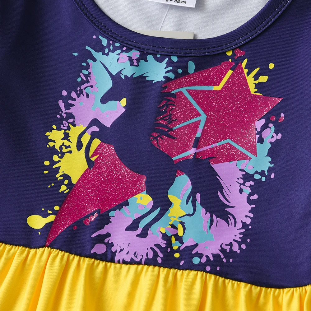 DXTON vestido niña de algodón manga larga unicornio para invierno - imagen 2
