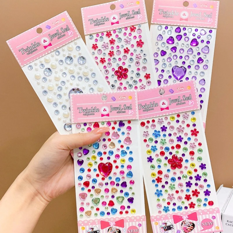 Pegatinas acrílicas kawaii con diamantes