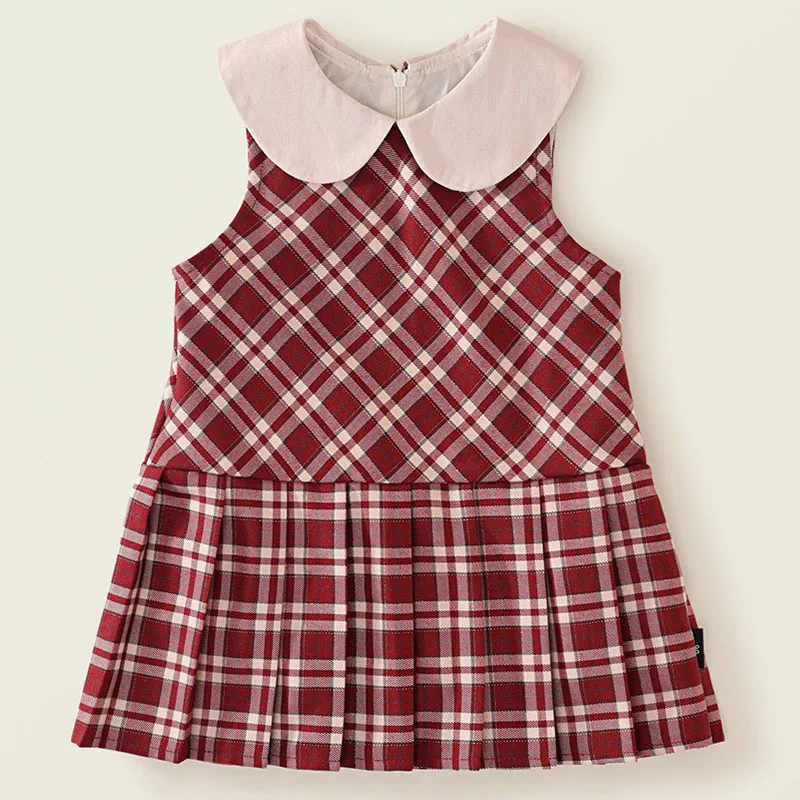Vestido verano niña algodón sin mangas estampado cuadros - imagen 2