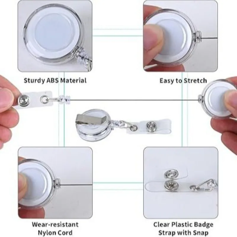 Portatarjetas de identificación con carrete retráctil transparente - imagen 4