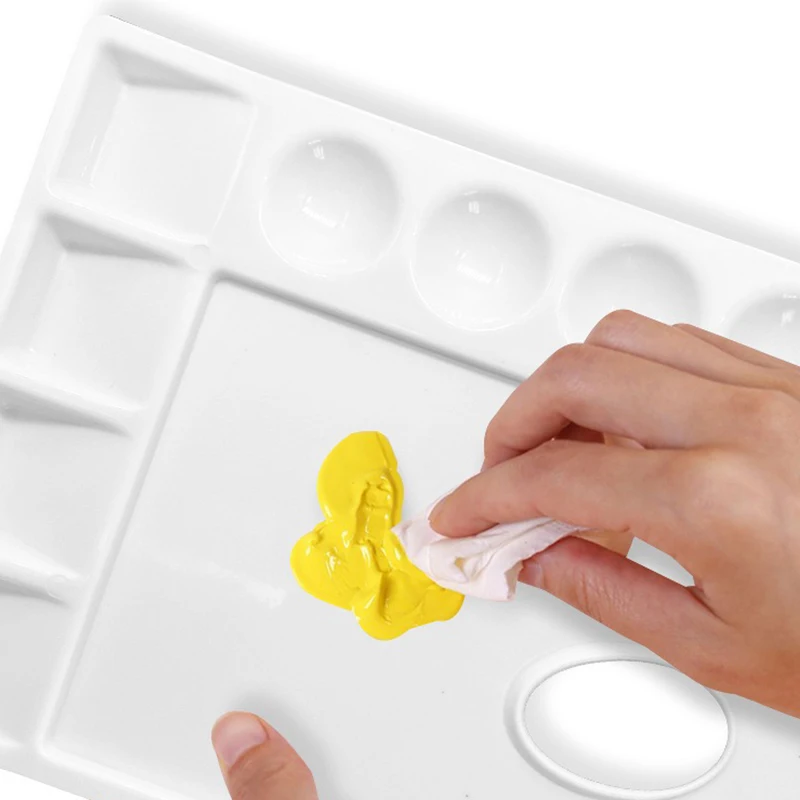 Paleta de pintura ZYF reutilizable de plástico blanca para acuarela - imagen 5